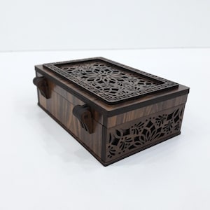 Wooden Gift Box With Flap Lid and Lock Laser Cut File Svg Dxf Ai ...