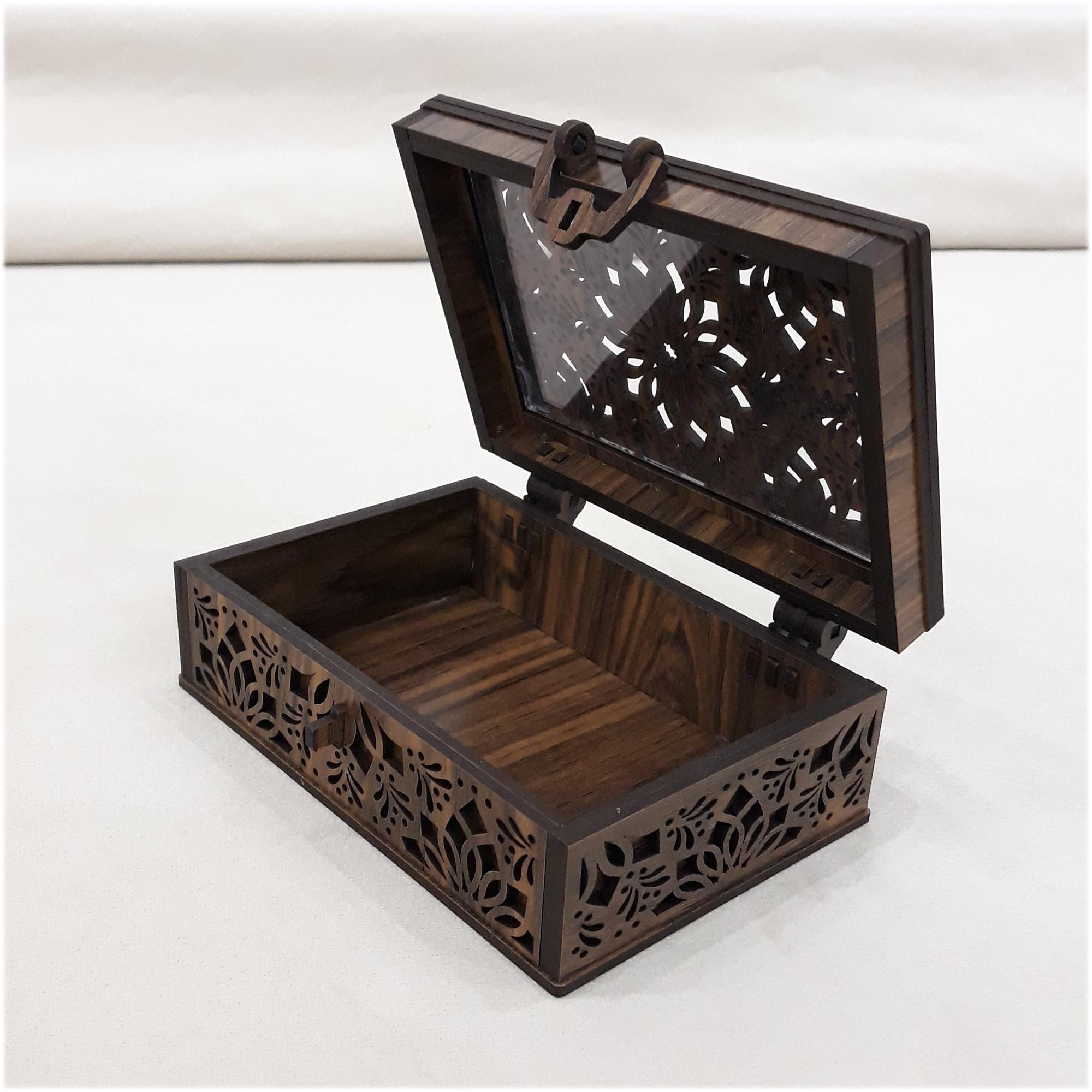 Wooden Gift Box With Flap Lid and Lock Laser Cut File Svg Dxf Ai ...