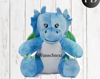 Drache | personalisiertes Kuscheltier I Geschenk zur Geburt | Taufe | Geburtstag | Jahrestag | Stofftier | Baby-Kuscheltier | Plüschtier