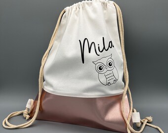 Children's bag personalized with animal logo and name