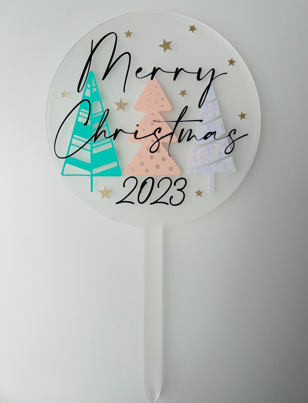 Christmas Acrylic Cake Topper Xmas Cake Topper Personalised Cake Topper ...