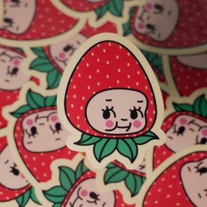 Strawberry Kewpie Vinyl Sticker