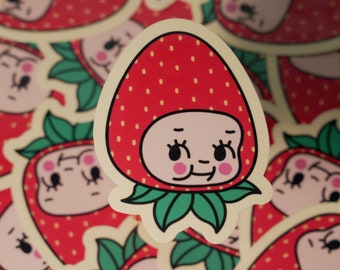 Strawberry Kewpie Vinyl Sticker