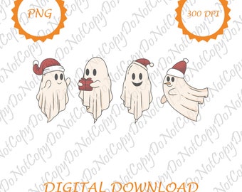 Spookachtige kerst SVG | Daisy Ghost-Svg | Kerstvibes Png | Kerst clipart | Digitale download | 17 hoge resolutie 300 Dpi PNG-bestanden