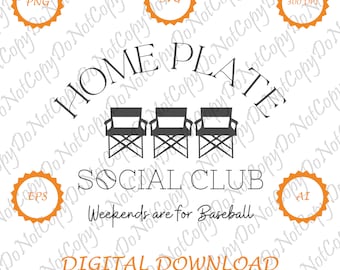 Home Plate Social Club | Baseball Png | Softball Shirt Svg | Loud And Proud | Baseball Season Svg | Baseball Mom | Home Plate Png