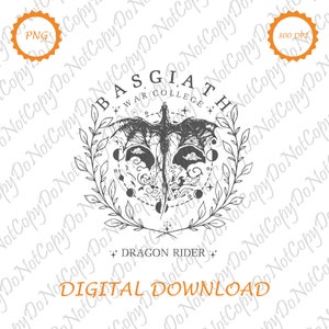 Basgiath war PNG | I Am The Sky Png | Bookish Merch Png | Digital Download | Basgiath Digital File