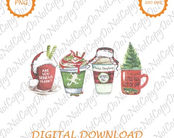 Christmas Coffe Png | Merry Christmas Png | Retro Christmas Png | Griswold Family Png | Digital Download | Digital File | Griiswold Png