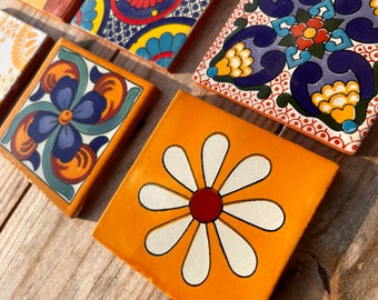 4-Pack Mexican Talavera Tile Coasters YOU CHOOSE Mix & Match