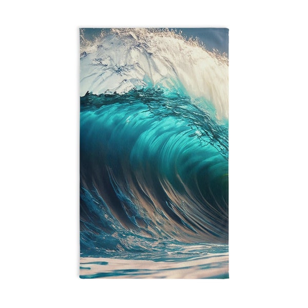 Hand Towel Ocean Wave Beach Theme Towel Coastal Decor Towel Artistic Wave Luxury Towel Vibrant Wave Nautical Hand Towel Seaside Wave Oceanic