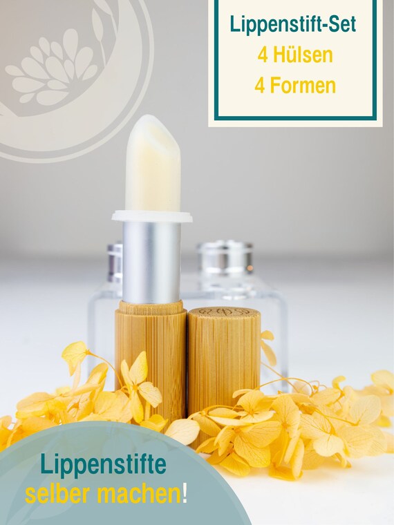 Lippenstift DIY Set, 4 Lippenstifthlsen mit Bambus-Mantel, 4 Alu-/  Silikonformen, Lippenstift selber machen - Etsy Schweiz