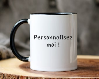 Two-tone personalized mug / Personalize me mug / Gift idea / Personalized gift / Birthday / Photo mug / Message mug / Logo mug
