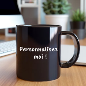 Spersonalizowany czarny kubek/spersonalizuj mnie kubek/pomysł na prezent/spersonalizowany prezent/urodziny/kubek ze zdjęciem/kubek wiadomość/kubek logo