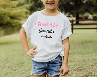 Personalized Pregnancy Announcement T-shirt | Soon big sister / Future big sister / Future big brother / Family Pregnancy Announcement