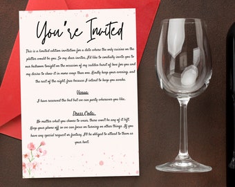 Adult Date Night card Foreplay invite card, Couple date night invitation, cute date ideas, Proposal card funny, Wedding Date Night Advice