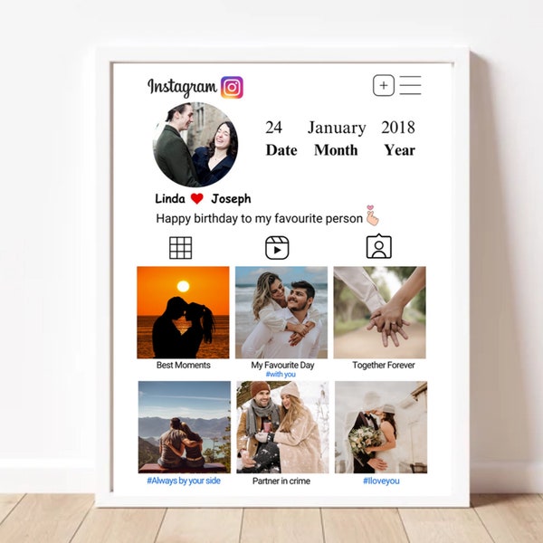 Instagram Picture Frame, Best Friends Plaque, Valentine, Family, Engagement, Personalized Couples Gift, Gift for Her, Gift for Him