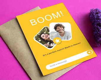 Bumble card, Bumble dating app card, Its a Match card Folding card, Printable cute card, Instant download, Greeting card, Personalized card