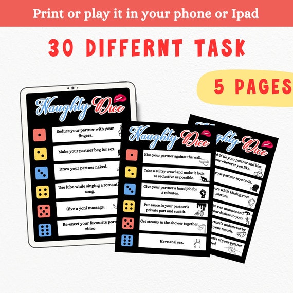 Dirty Dice Couple Game: Romantic Adult Card Game (Printable PDF)
