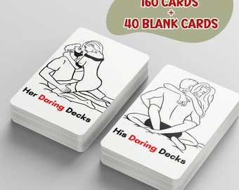 Separate adult couple cards decks, Couple game, Sexy adult gifts for her, intimacy games for couples, Conversation Foreplay game cards