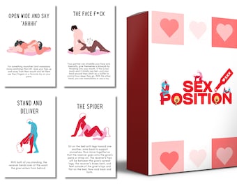 50 Sex position game card, Kamasutra card Games for couple, Printable Adult Sex Game Romantic Couple card Game, Naughty Gift for Him