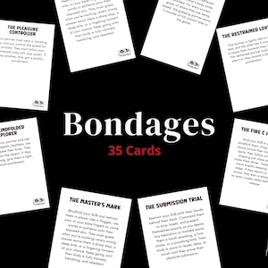 Bondagespel voor koppels Afdrukbare kaarten, uitdagingen voor dominantie en onderwerping, strafuitdagingen, intiem date-avondspel – digitale download