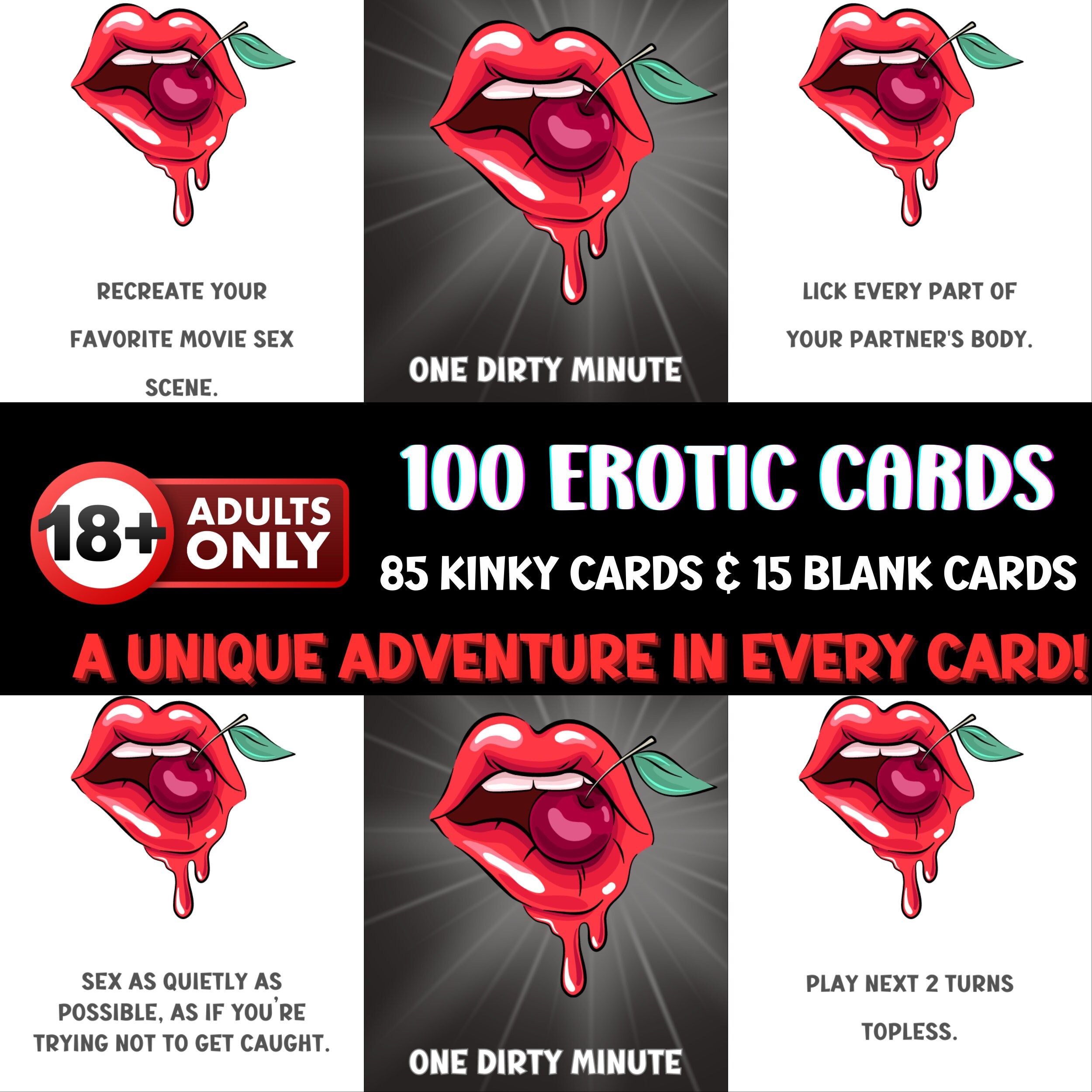 100 Dirty Adult Game Cards, Date Night Games, Romantic Couple card Game, Printable Kissing cards, Digital Flirty Conversation Starters