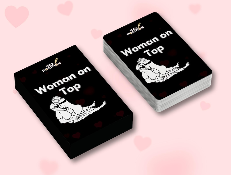 Woman on Top Sex position game card, 53 Kamasutra card Games for couple, Printable Adult Sex Game Romantic Couple, Naughty Gift for Him image 8