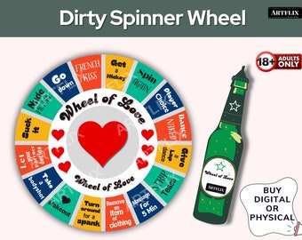 Dirty Spin the Bottle Game: Adult Drinking Board Game (Printable)