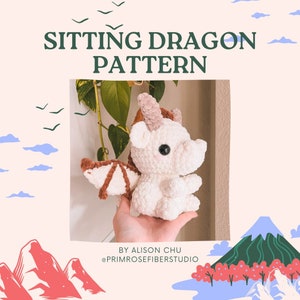 PATTERN ONLY for a Sitting Dragon Crochet Amigurumi Plush