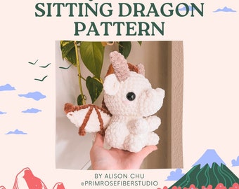 PATTERN ONLY for a Sitting Dragon Crochet Amigurumi Plush