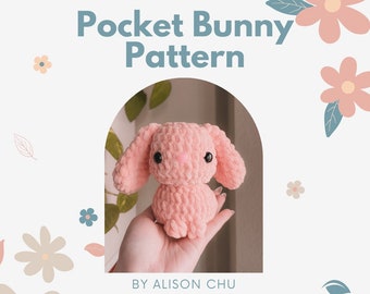 No-Sew & Easy Pocket Bunny PATTERN ONLY for a Crochet Amigurumi Plush | Primrose Fiber Studio