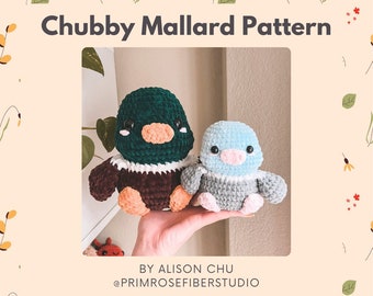 PATTERN ONLY for a Chubby Mallard Duck Crochet Amigurumi Plush