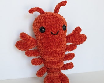 MADE TO ORDER Chubby Lobster Crochet Plushie Amigurumi Stuffed Animal