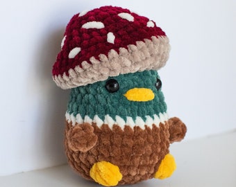 MADE TO ORDER Mushroom Mallard Crochet Plushie Amigurumi Stuffed Animal