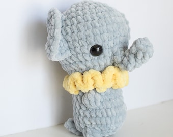 Blue Circus Elephant Crochet Plushie Amigurumi Stuffed Animal
