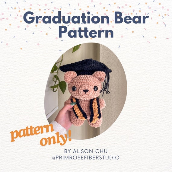 Graduation Teddy Bear Amigurumi Grad Bear Amigurumi Pattern | PDF