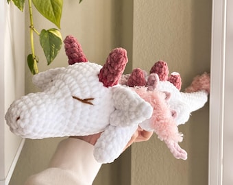 MADE TO ORDER Sleeping Dragon Crochet Plushie Amigurumi Stuffed Animal | Custom Order, Gifting, Personalized Color Choice!