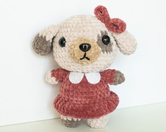 Cottagecore Puppy Crochet Plushie Amigurumi Stuffed Animal MADE TO ORDER