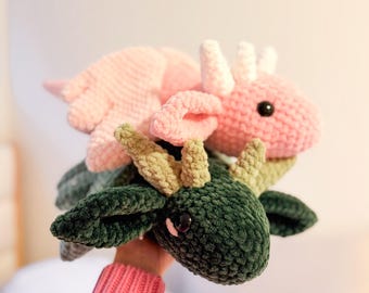 Flying Sleepy Dragon Crochet Plushie Amigurumi Stuffed Animal MADE TO ORDER