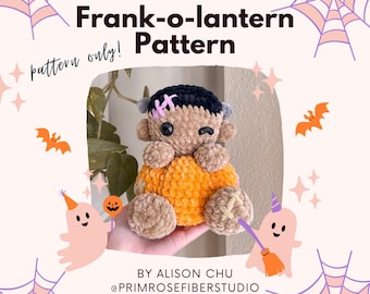 PATTERN ONLY for a Frank-o-Lantern Crochet Amigurumi Plush | Halloween Gift Idea! Frankenstein Pumpkin Duo!