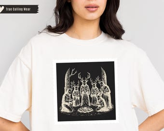 Folk Horror Shirt Folk Horror T Shirt Midsommar Shirt Summerween Shirt Linocut Shirt Cursed Shirt Folklore Shirt Macabre