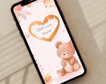 Gender reveal Carte à gratter digitale personnalisable - Sexe du bébé, Fille ou Garçon