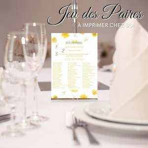 Jeu pour mariage - Jeu des paires - Jeu des binômes - Jeu pour événement