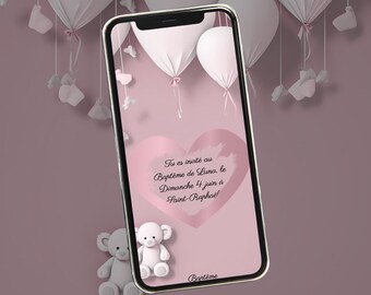 Customizable digital scratch card for girls - Surprise ticket - Godparent proposal - Baby/Pregnancy announcement