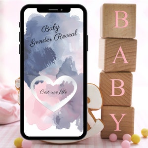 Personalized digital scratch card - Birth - Baby - Gender reveal - Save the date