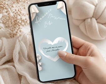 Customizable digital scratch card - Surprise ticket - Announcement - newborn