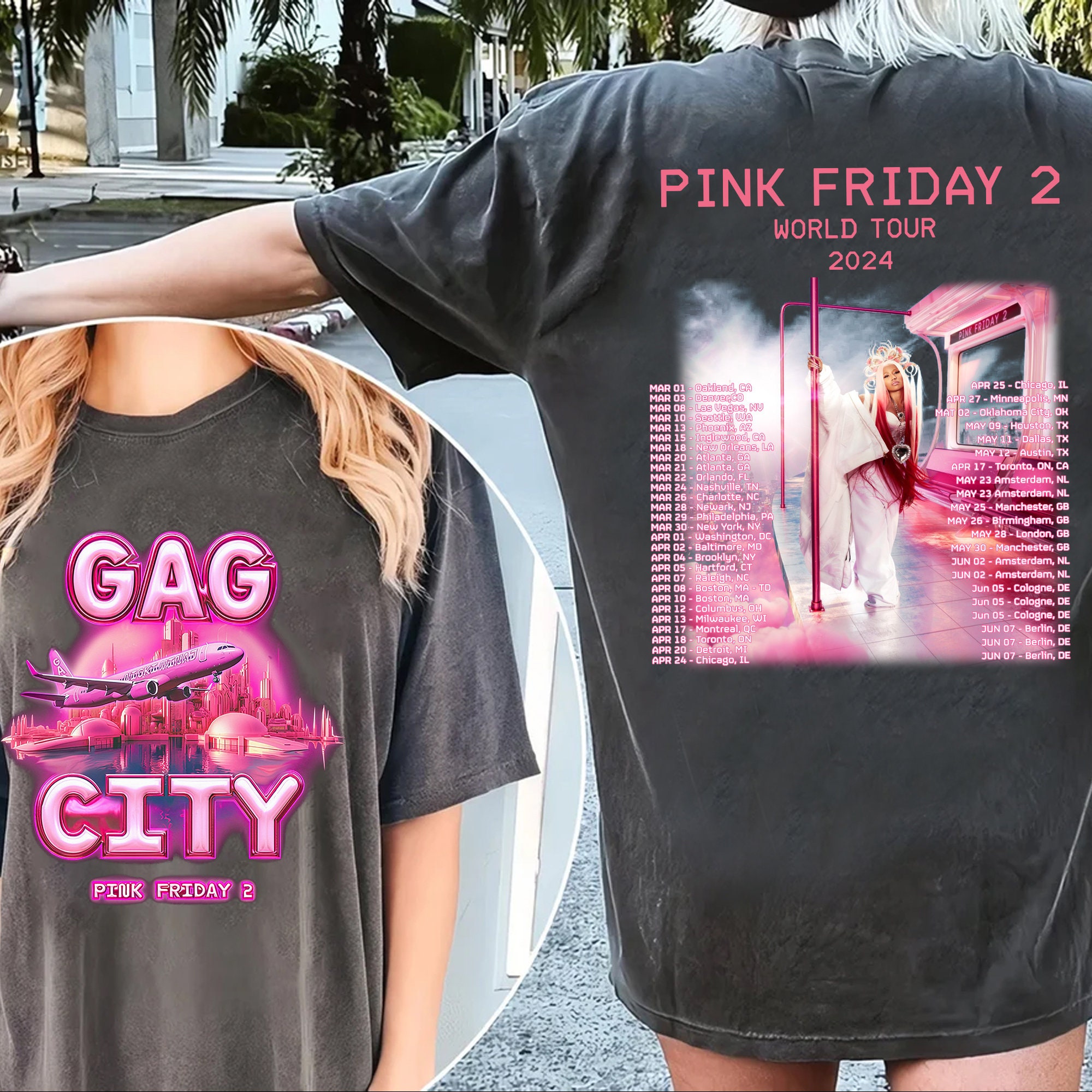 Nicki Minaj 2 Sides Vintage Shirt, Retro Pink Friday Airbrush Tee