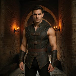Handmade Warrior-Inspired Genuine Leather Vest for Men | Custom Fit Renaissance Armor Look