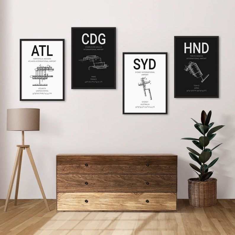 Custom Airport Poster Map of Your City Digital Download