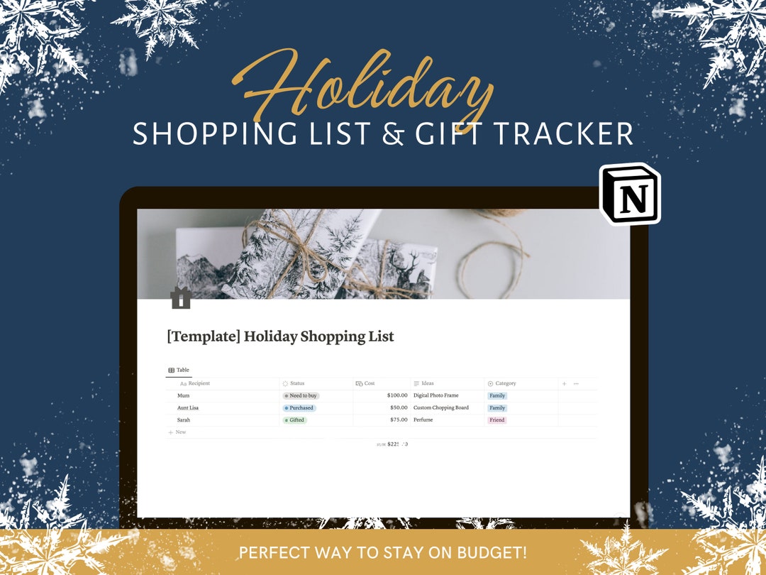 2025 Holiday Gift Planner | Christmas Budget | Fully Customisable ...