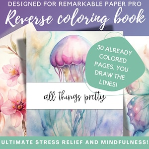 Reverse coloring book for remarkable paper pro template coloring book hyperlinked pdf abstract coloring for remarkable paper pro planner